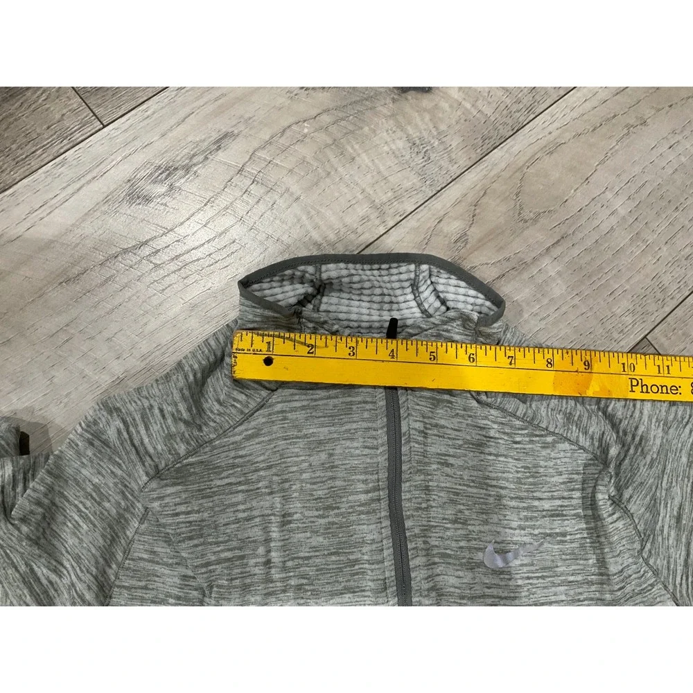 Nike Dri-FIT Womens Half Zip Running Top Grey Space‎ Dye Waffle Fleece Medium